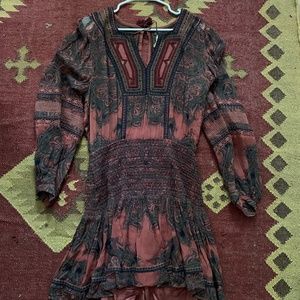 Free People Boho Flowy Intricate Design Dress